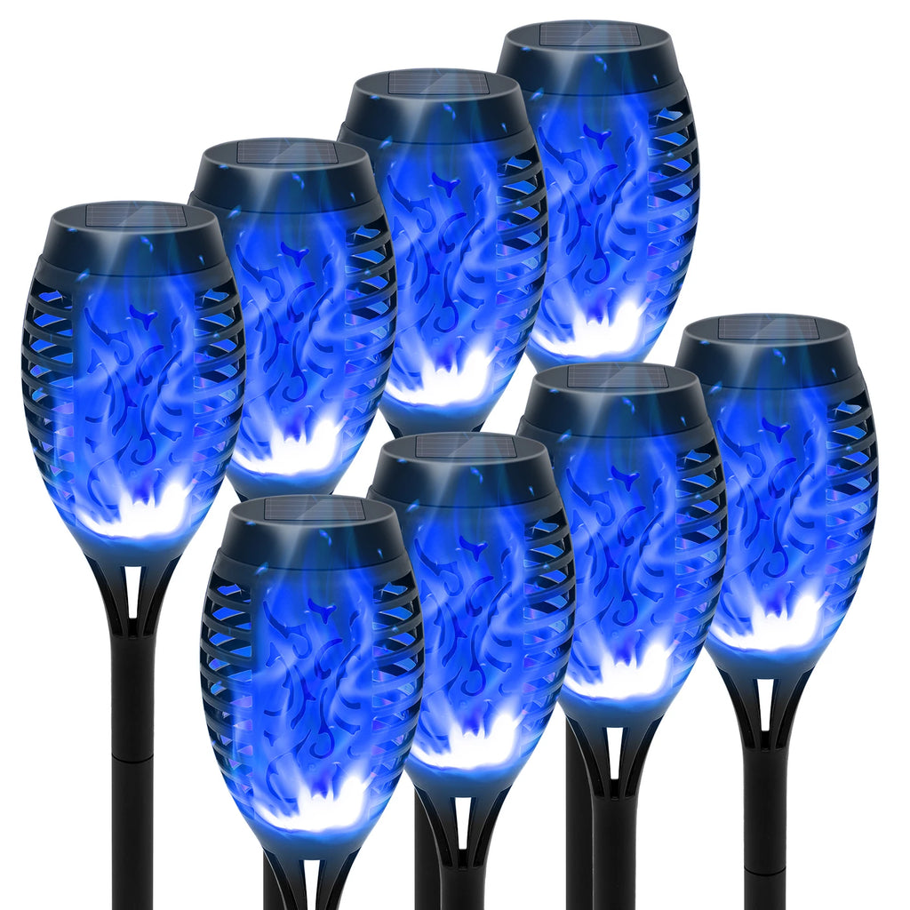 4/6/8/12Pcs Solar Flame Torch Light LED Flickering Outdoor Decoration Powered For Lawn Path Yard Patio Floor Night Lamp