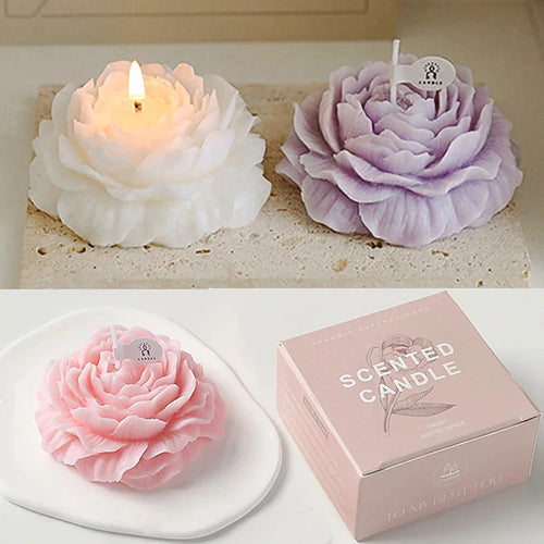 3D Peony Aromatherapy Candle - Creative Flower Shape
