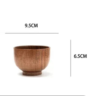 Japanese Style Wooden Bowl Jujube WoodenRound Rice Tableware