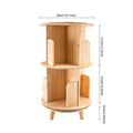 1/2/3/4/5/6 Tier Wooden Bookcase Rotatable Floor Stand Multifunctional Showcase Organizer