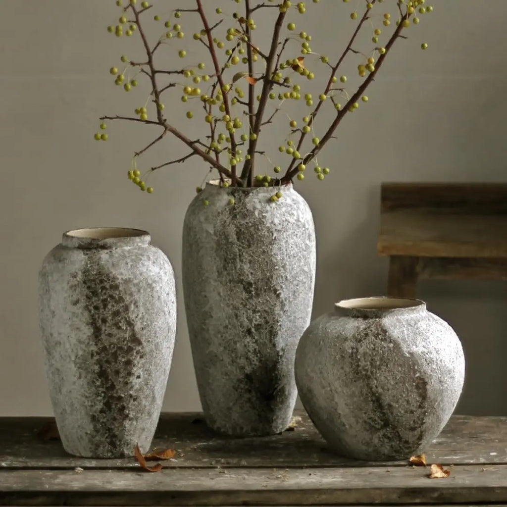 Rustic Ceramic Tall Floor Vase