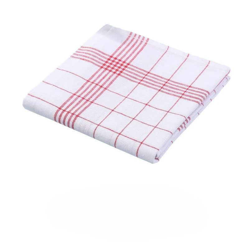 10pcs Classic Plaid Dish Towel Scouring Pad Soft Large Size Kitchen Towel Suitable for Bar and Kitchen Cleaning