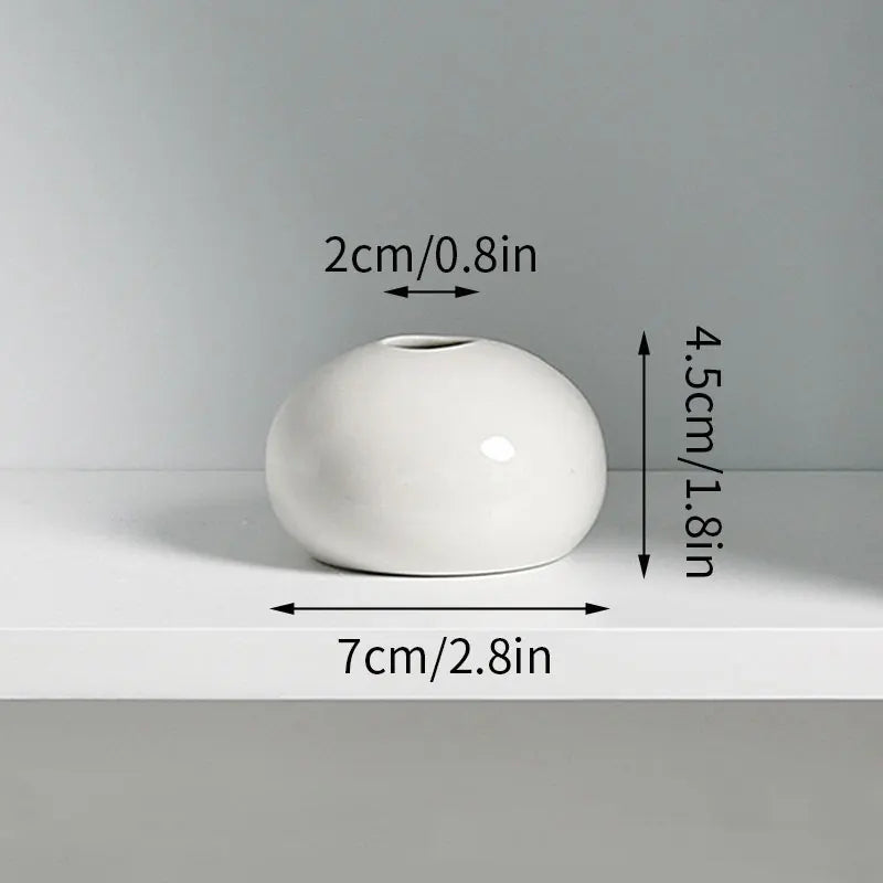 1-10PCS Mini Flower Vase Cute Rice Ball Ceramic Bud Vases Onigiri Hydroponic