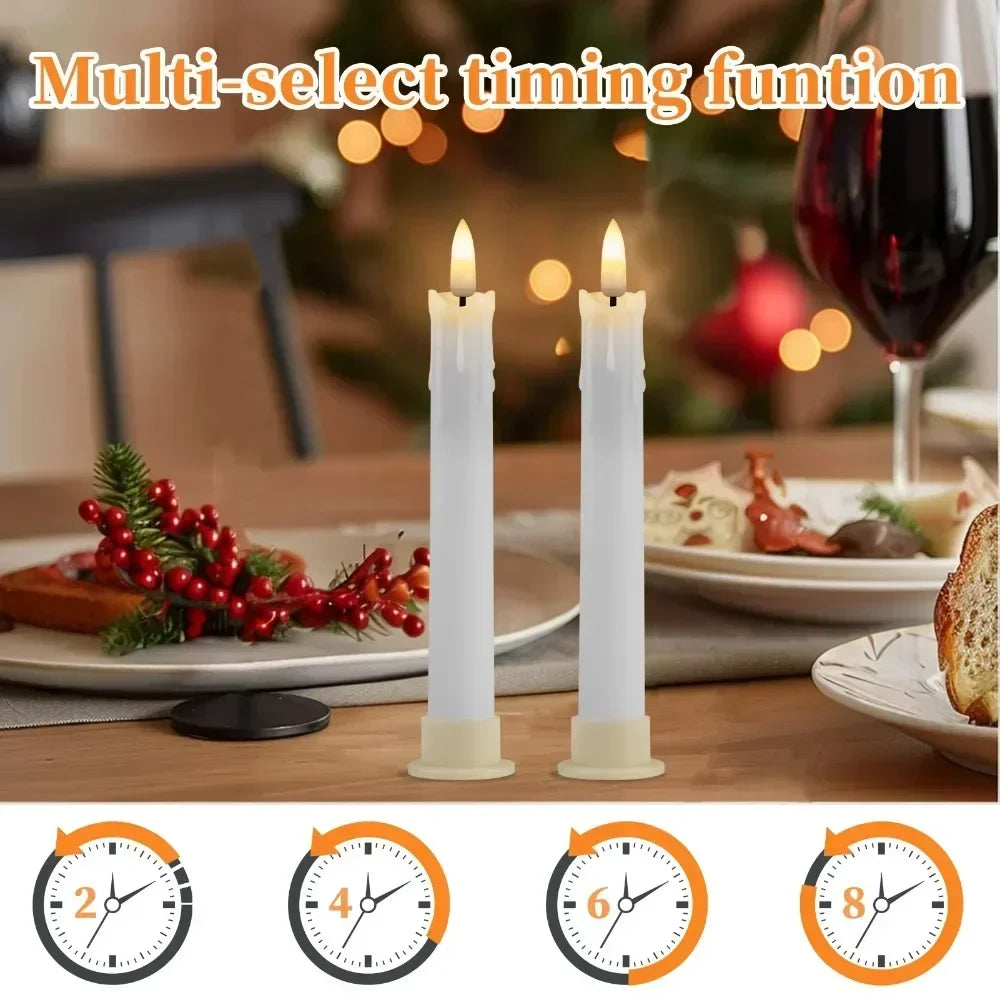 LED Taper Candle with Remote Flameless Flickering Electronic Candle 17CM CandleStick Window Candle