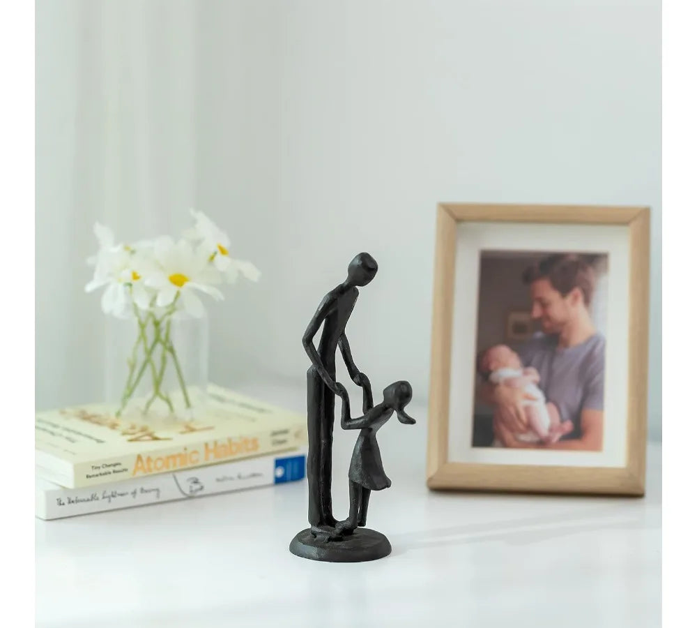Father Daughter Dance Sculpture - Heartwarming Iron Statue