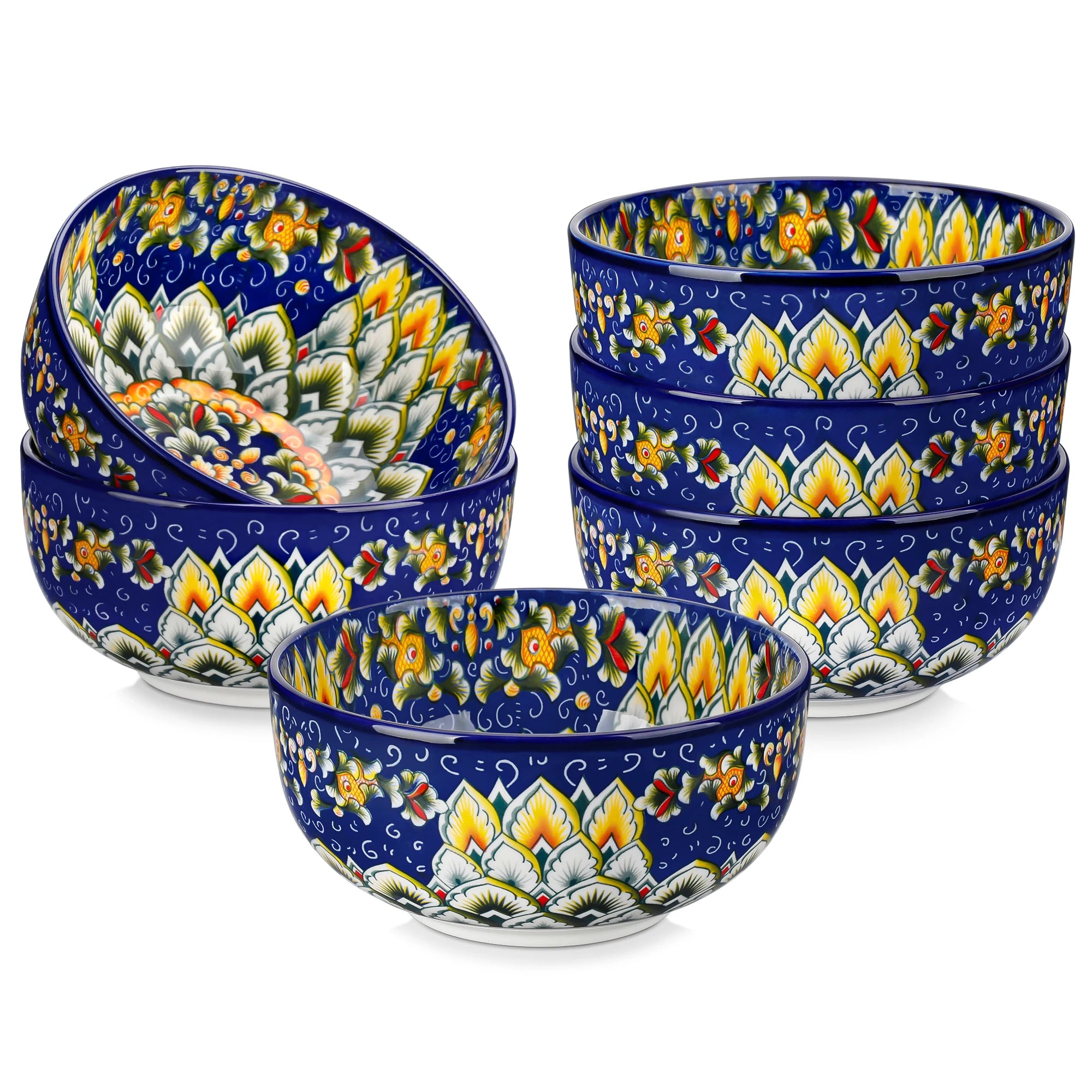 vancasso 6/12 Piece Cereal Bowls Set 28 Oz Bohemian style for Salad/Pasta/Rice/Oatmeal/Fruit/Cereal for  6