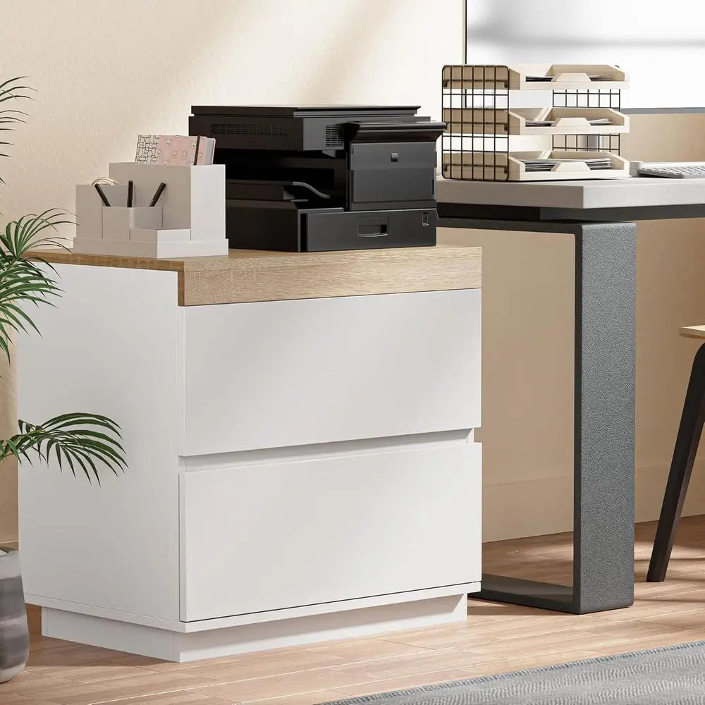 Nightstand 2 Drawers, Table Wood End Table