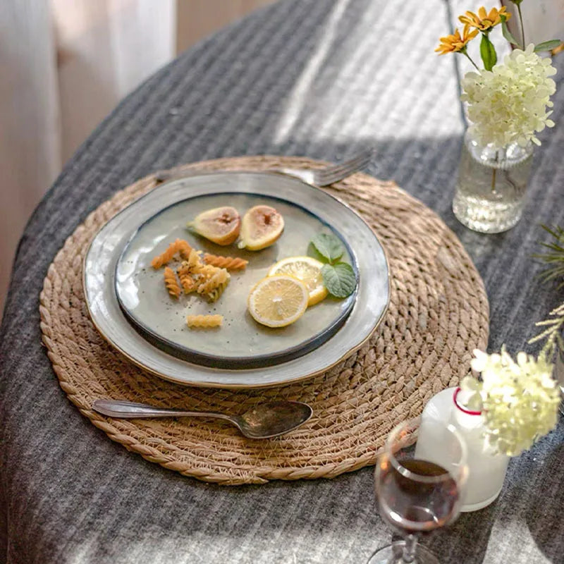 Pot Mats Handwoven Rattan Placemats Round Heat Insulation Mats Natural Woven