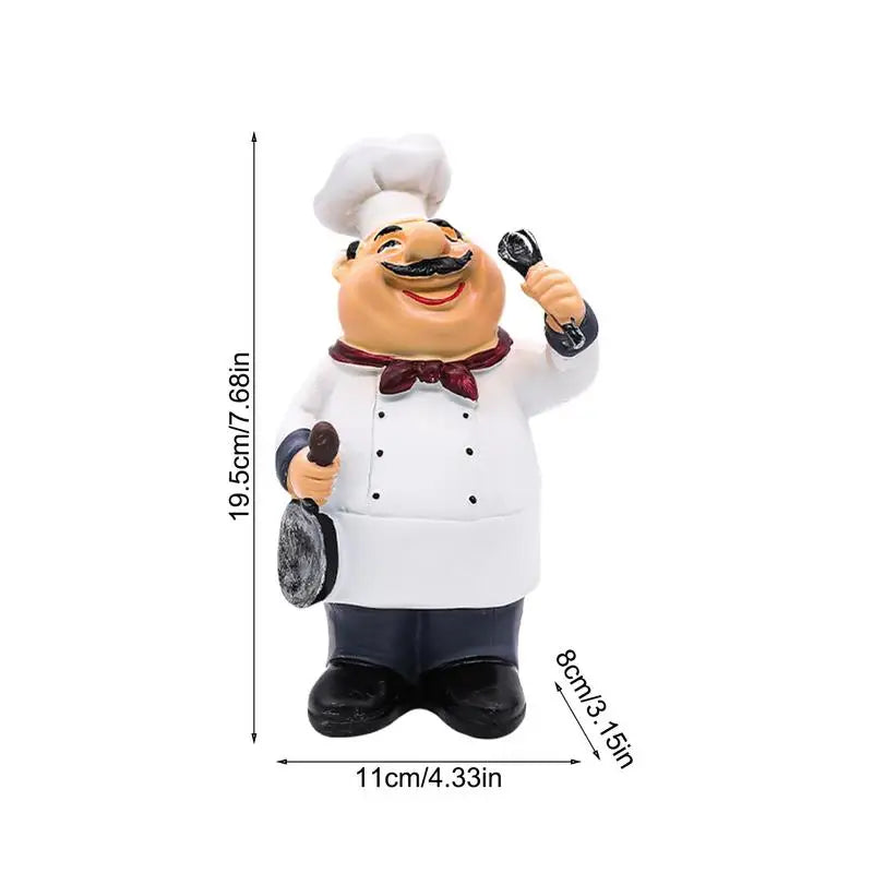 Chef Figurine Decor Resin Statue Ornament Small Statue