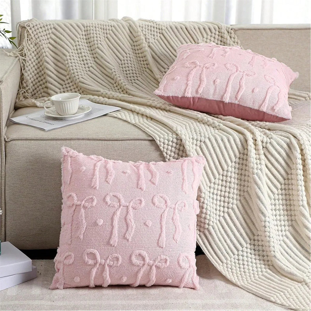 Bow Pillow Covers Beautiful Plush