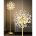 Crystal Floor Lamp for Living Room Standing Lamp with On/Off Foot SwitchGold Floor Lighting with 576 PCS K9 Crysta