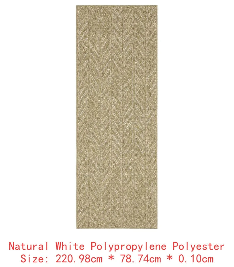 Jute Area Rug 2 ft 7 in x 7 ft 3 in Indoor Outdoor Rug Natural Fiber