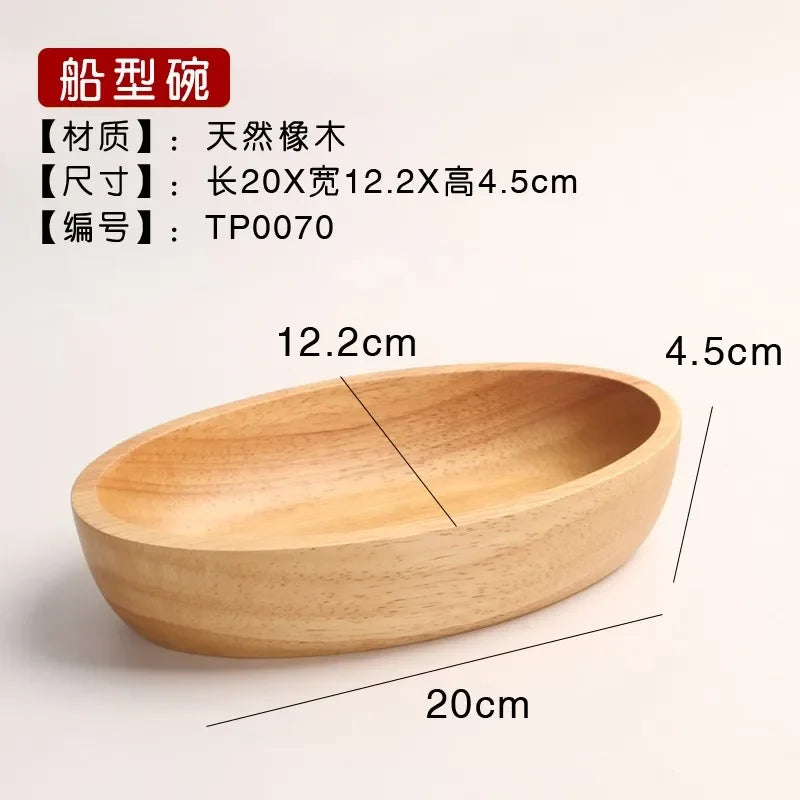 Acacia Wooden Bowl Premium   Wooden Boat-shaped Bowl