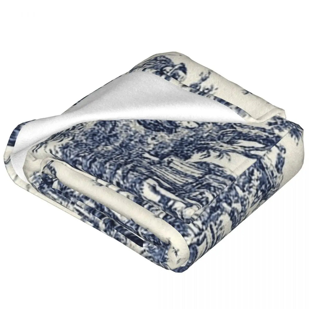 Nomades Artsy Vintage Toile De Jouy Blanket Flannel Multi-function Throw Blanket
