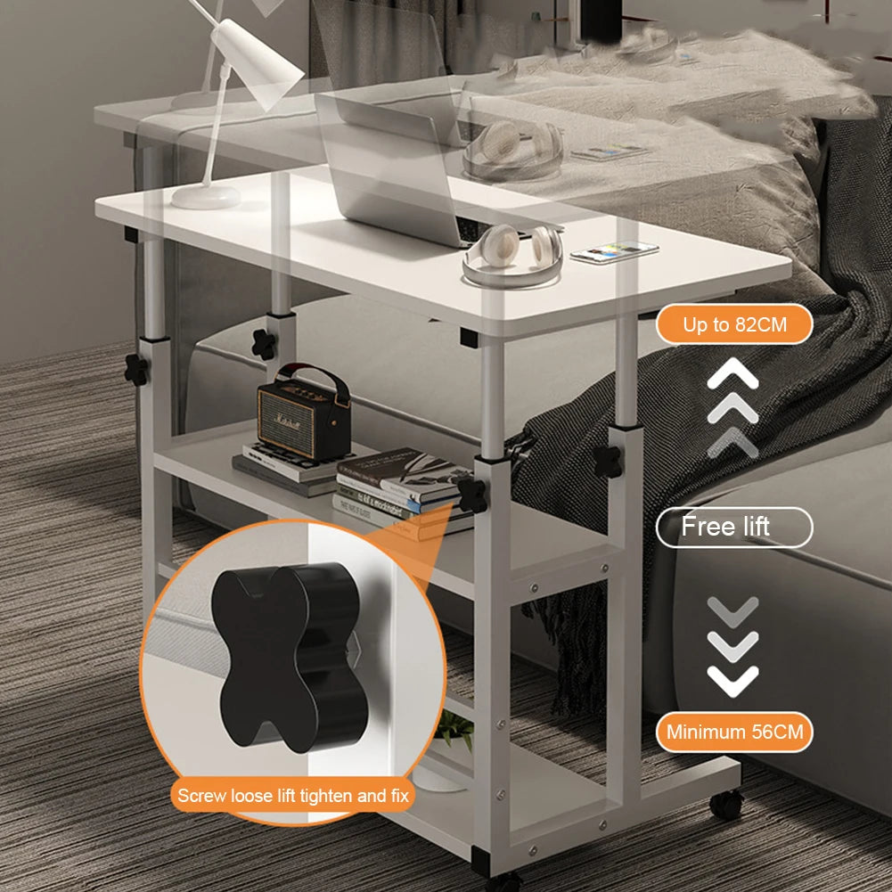 Multi-Layer Standing Desk Height Adjustable Wooden Computer Desk Workstation Work Table