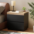 Nightstand 2 Drawers, Table Wood End Table