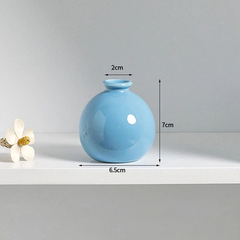 1-10PCS Mini Flower Vase Cute Rice Ball Ceramic Bud Vases Onigiri Hydroponic