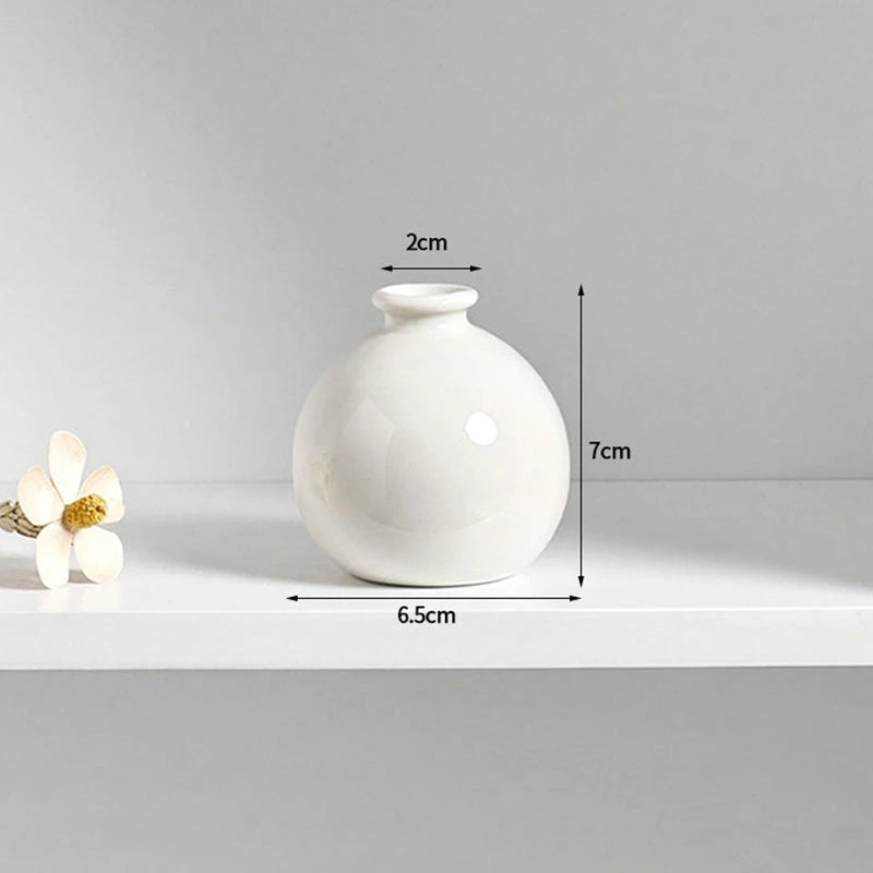 1-10PCS Mini Flower Vase Cute Rice Ball Ceramic Bud Vases Onigiri Hydroponic