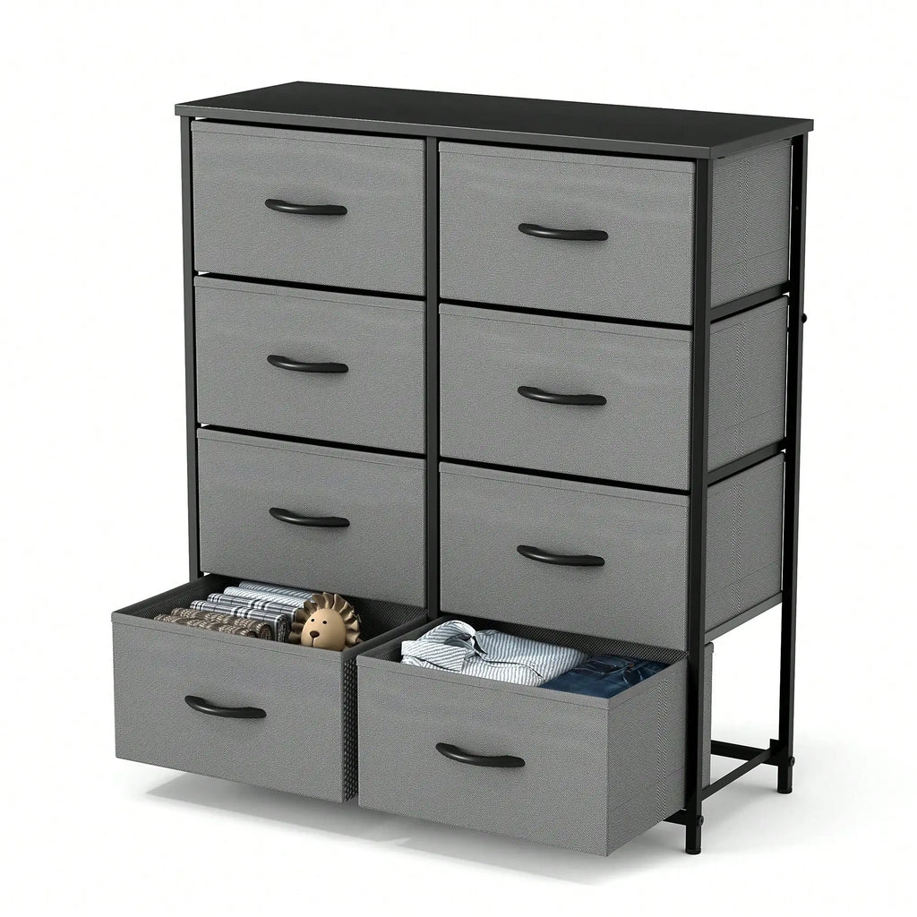 Tall Dresser With 8 Fabric Drawers Organizer Units, Chest Of Drawers
