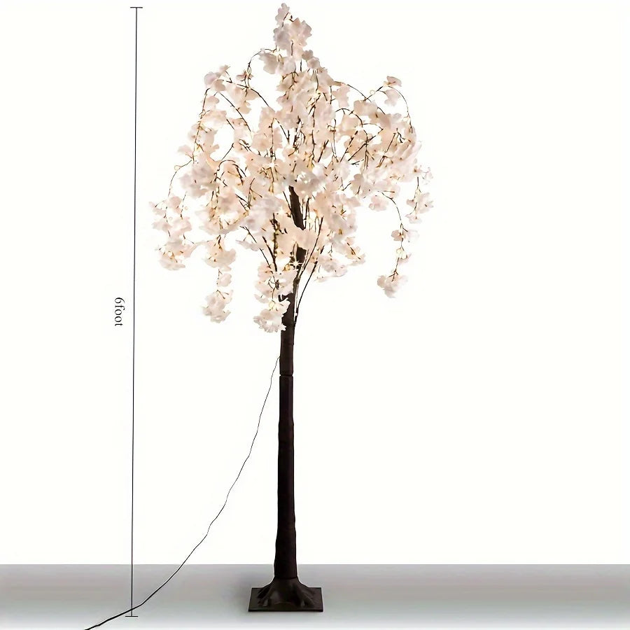 Cherry Blossom Tree Light, 6ft Lighted Trees  450 LED Lights Artificial Warm Light