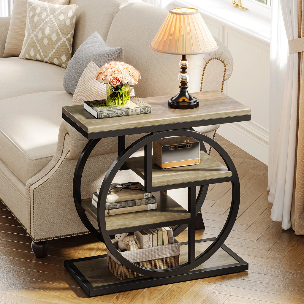 Tribesigns End Table , 4-Tier Narrow