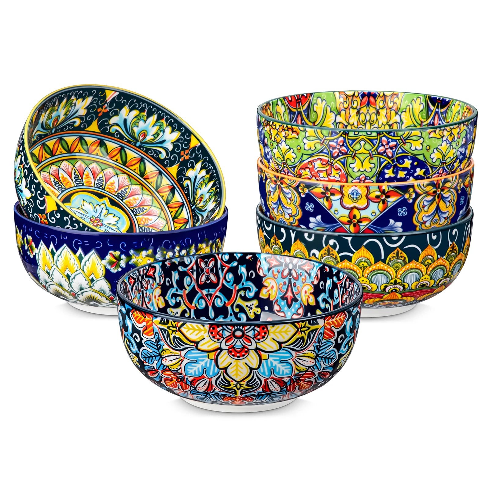 vancasso 6/12 Piece Cereal Bowls Set 28 Oz Bohemian style for Salad/Pasta/Rice/Oatmeal/Fruit/Cereal for  6