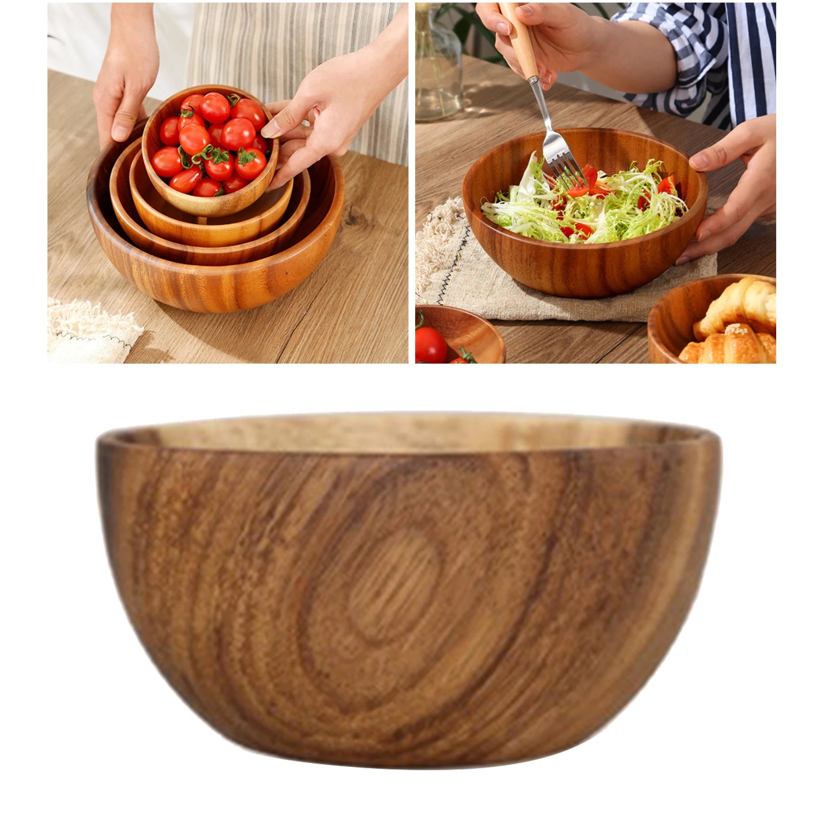 Wooden Salad Bowl Household Kitchen Utensils