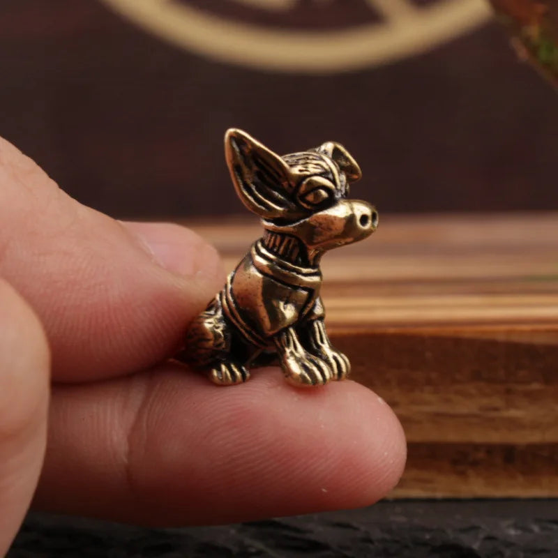 Copper Dachshund Statue Vintage Brass Figurine