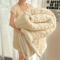 1pc Jacquard Sherpa Weighted Blanket 7lbs for Adults- Soft, Warm, and Thickened Calm Blanket for Ultimate Comfort