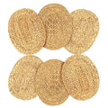Woven Placemats Set of 6, Natural Water Hyacinth Charger Plates NonSlip Weave