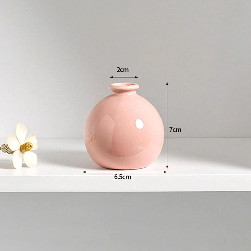 1-10PCS Mini Flower Vase Cute Rice Ball Ceramic Bud Vases Onigiri Hydroponic