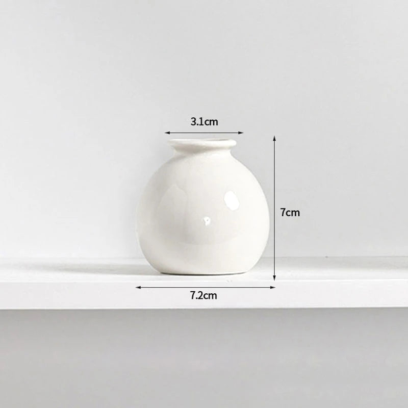 1-10PCS Mini Flower Vase Cute Rice Ball Ceramic Bud Vases Onigiri Hydroponic