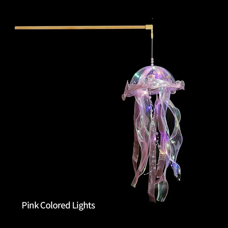 Jellyfish Lamp Portable Lantern Kids Children Bedroom Hanging Night Light Under The Sea Colorful Mermaid Ocean Party Home Decor