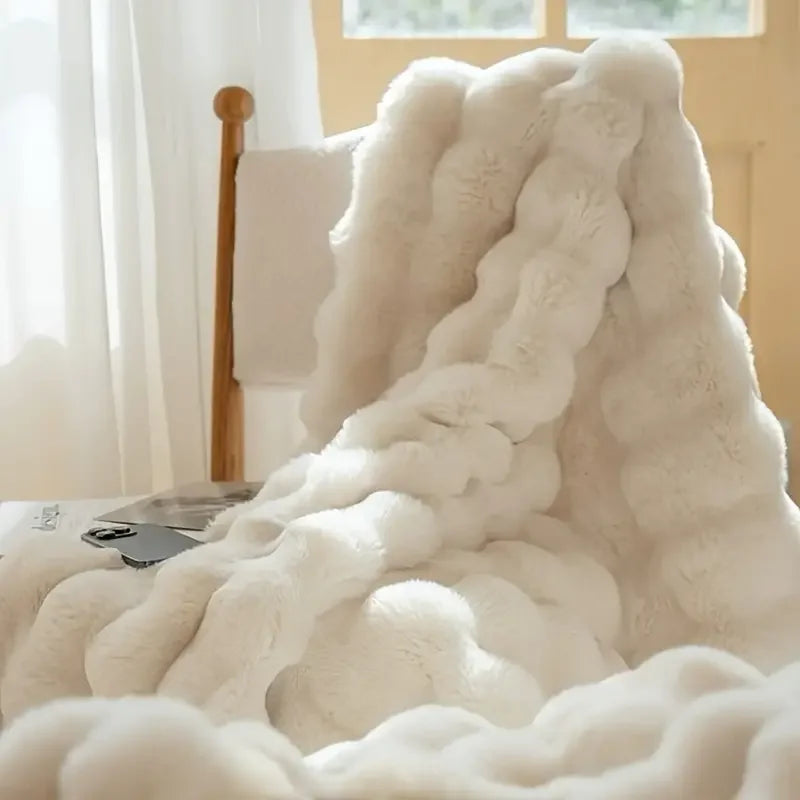 [Cozy|Faux Rabbit] Soft, Warm, 1pc Cozy Faux Rabbit Fleece Blanket