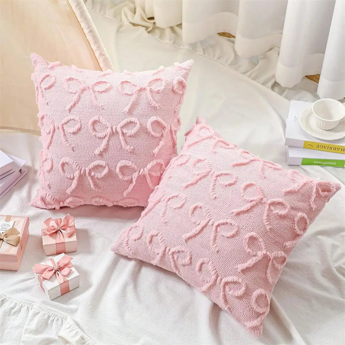 Bow Pillow Covers Beautiful Plush