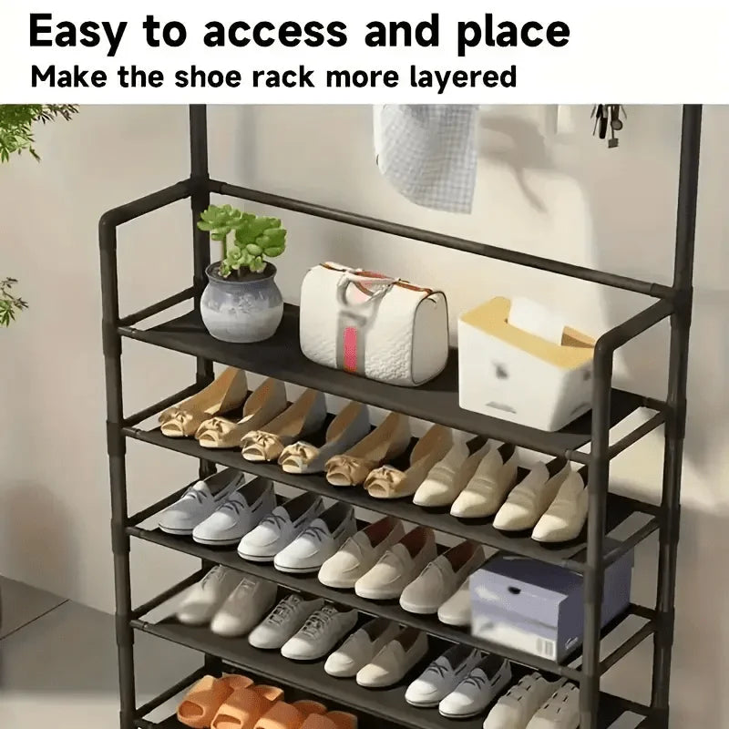 Hat rack, 5-layer multifunctional metal hook with 8 double hooks - space saving