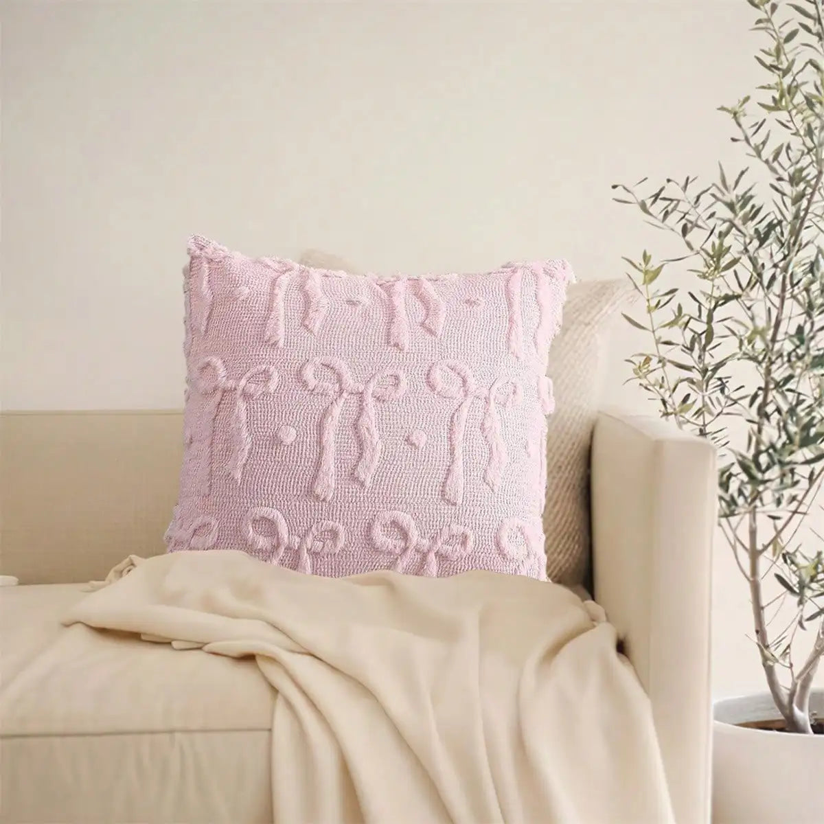 Bow Pillow Covers Beautiful Plush