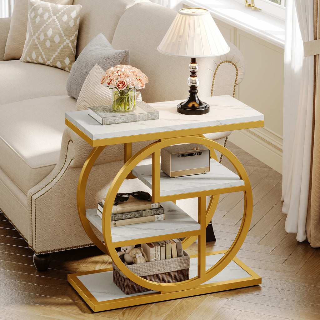Tribesigns End Table , 4-Tier Narrow