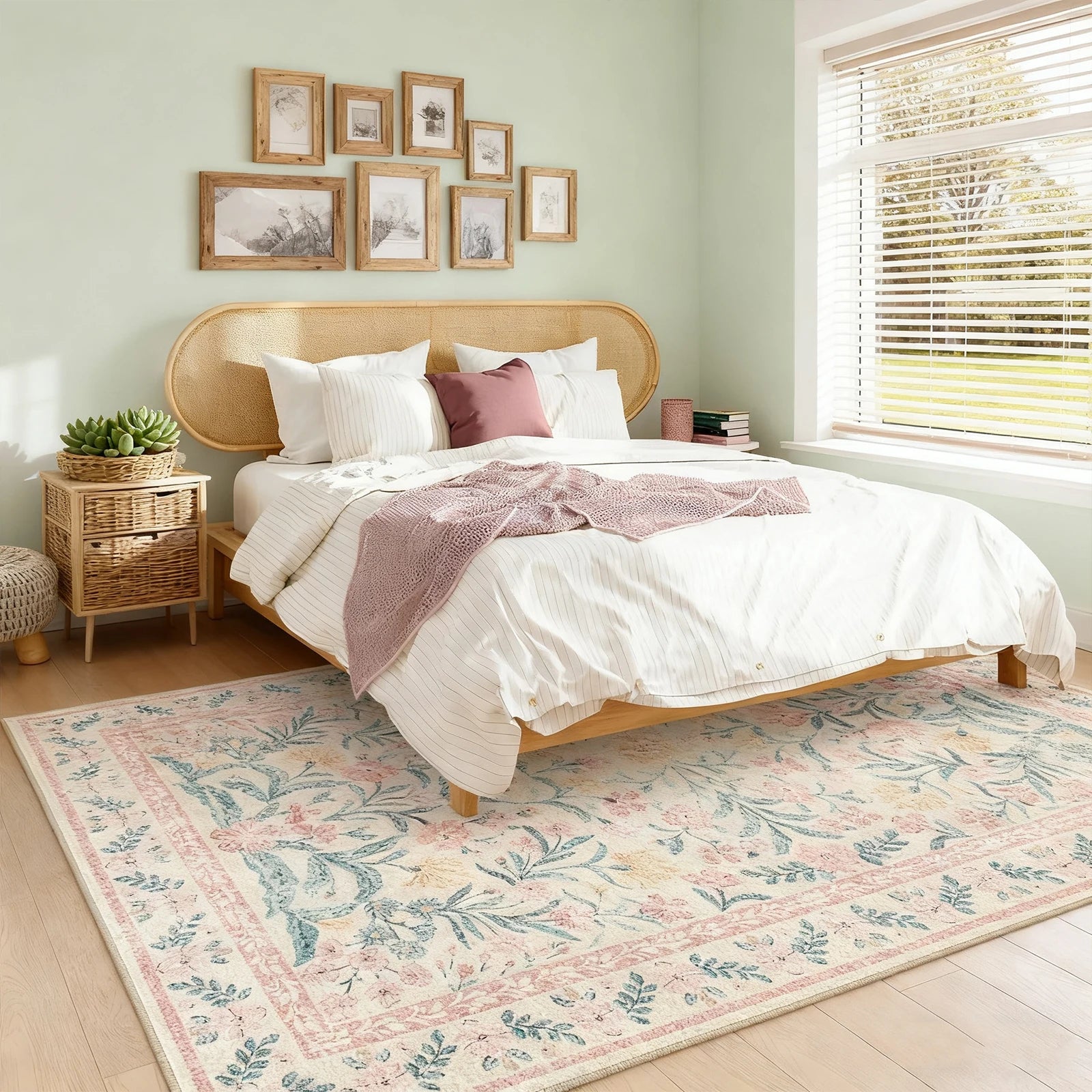 5X7 Area Rugs for Living Room, Machine Washable Non Slip Vintage Rugs