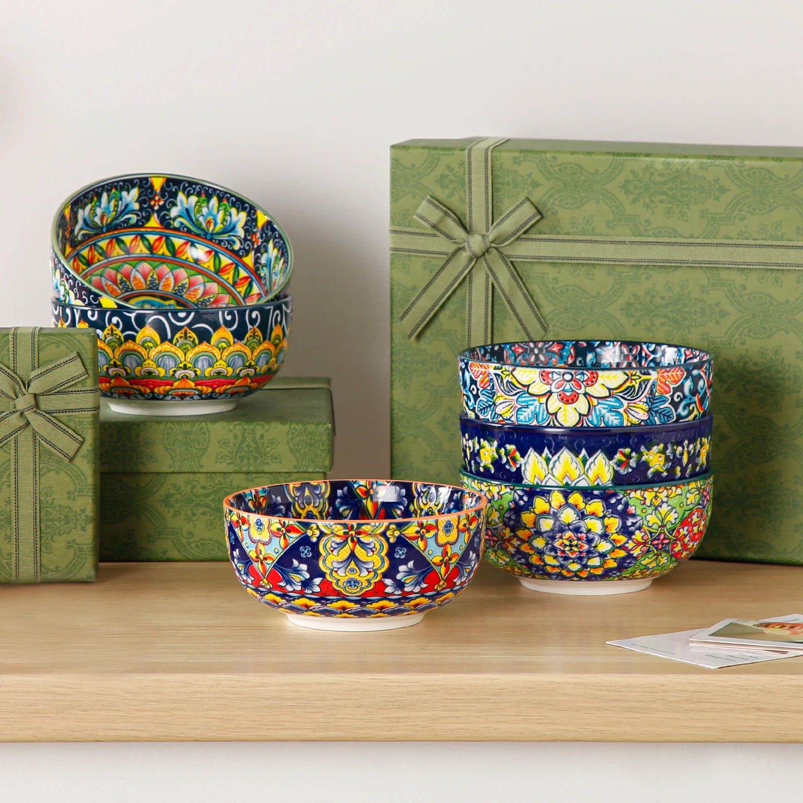 vancasso 6/12 Piece Cereal Bowls Set 28 Oz Bohemian style for Salad/Pasta/Rice/Oatmeal/Fruit/Cereal for  6