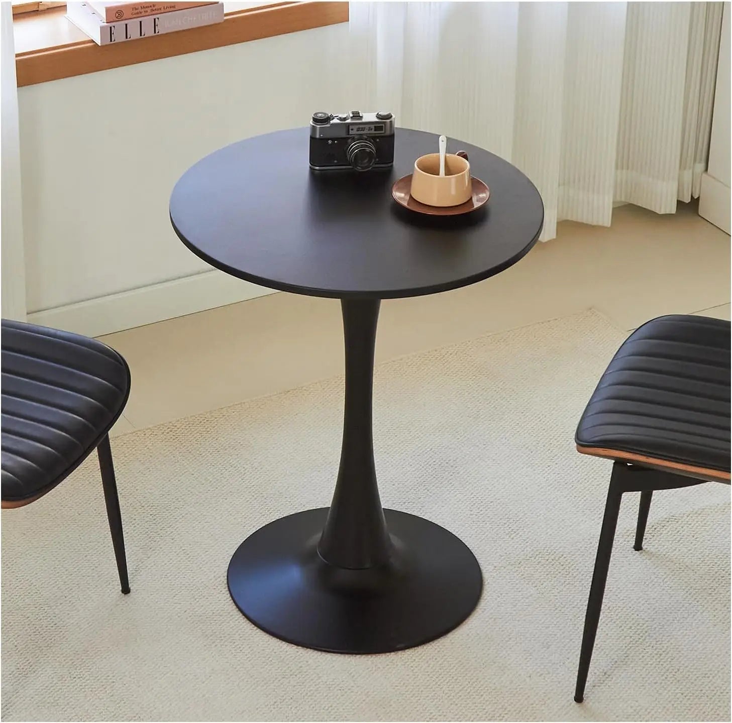 Round, 24" Circle Tulip Table with Thickened Tabletop & Metal Pedestal, Customized