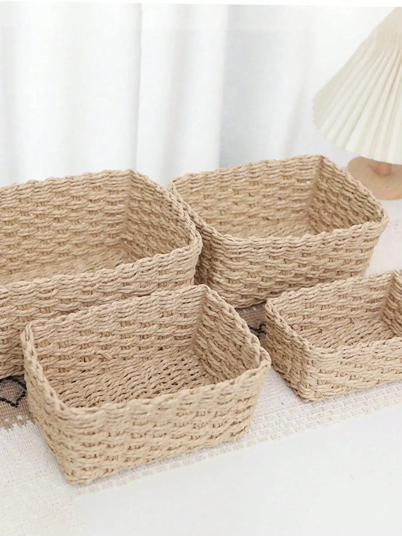 1/3PCS Handmade Seagrass Rattan Storage Baske
