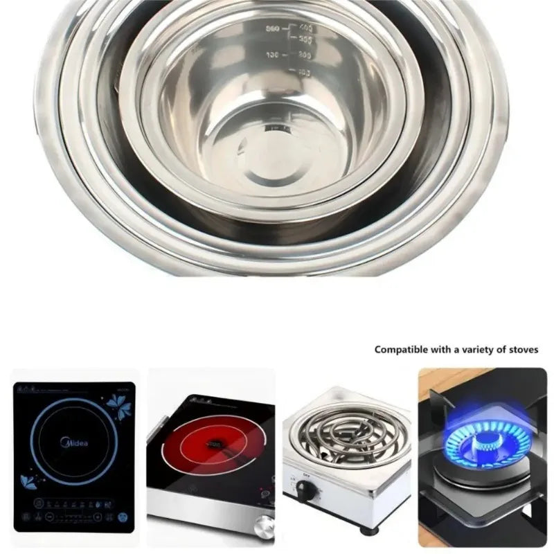 Stainless Steel Mixing Bowls Portable Kitchen Cooking
