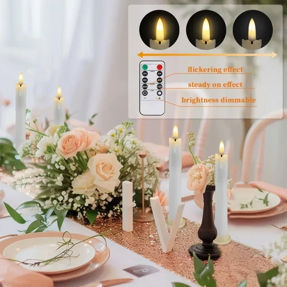 LED Taper Candle with Remote Flameless Flickering Electronic Candle 17CM CandleStick Window Candle
