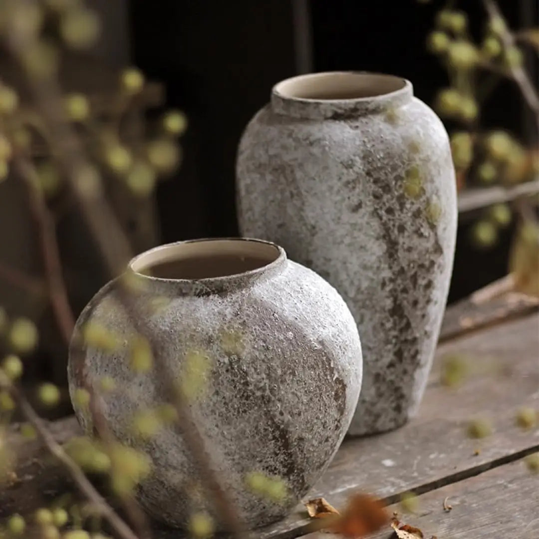 Rustic Ceramic Tall Floor Vase