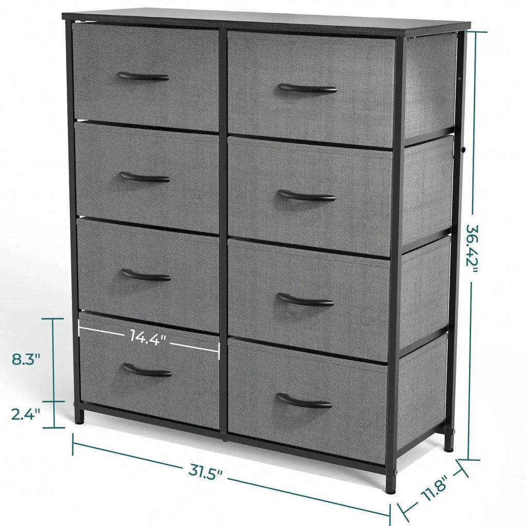 Tall Dresser With 8 Fabric Drawers Organizer Units, Chest Of Drawers