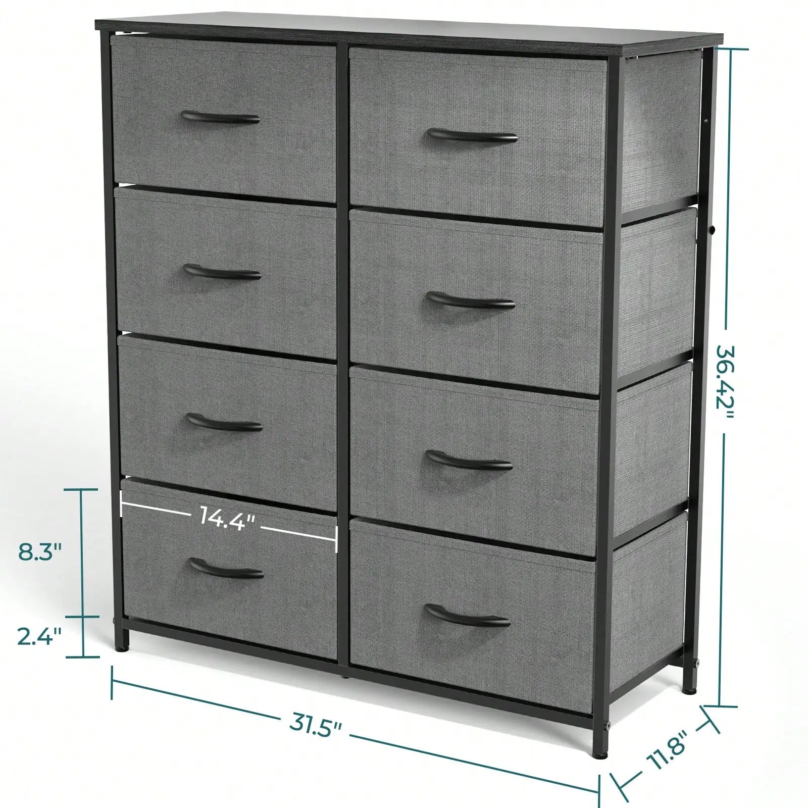 Tall Dresser With 8 Fabric Drawers Organizer Units, Chest Of Drawers
