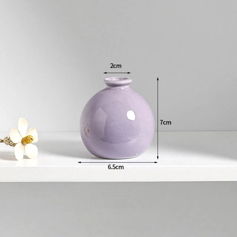1-10PCS Mini Flower Vase Cute Rice Ball Ceramic Bud Vases Onigiri Hydroponic