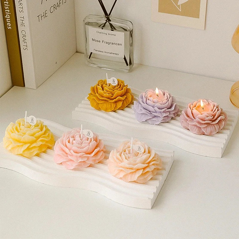 3D Peony Aromatherapy Candle - Creative Flower Shape