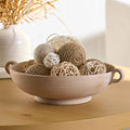 9.75" Ceramic Low Stone Distressed Bowl, Taupe, ramen bowl, ceramic bowl, glass bowl, bowl set